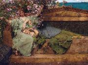 Alma-Tadema, Sir Lawrence In a Rose Garden (mk23) oil painting on canvas